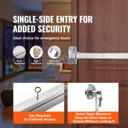 SucceBuy Push Bar Door Locks Stainless Steel Bars for Exit Doors with Exterior Lever Push Bar Panic Exit Device Door Hardware