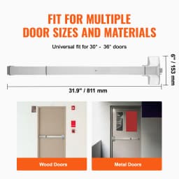 SucceBuy Push Bar Door Locks Stainless Steel Bars for Exit Doors with Exterior Lever Push Bar Panic Exit Device Door Hardware