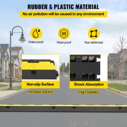 SucceBuy Cable Protector Ramp 5 Packs 2 Channels Speed Bump Hump 11000 LBS Load Capacity Protective Wire Cord Ramp