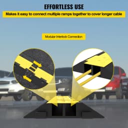 SucceBuy Cable Protector Ramp 5 Packs 2 Channels Speed Bump Hump 11000 LBS Load Capacity Protective Wire Cord Ramp