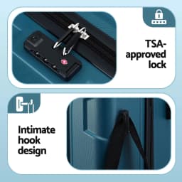 28 Inch Lightweight Hard Shell TSA Approved Teal Travel Suitcase with Spinner Wheels