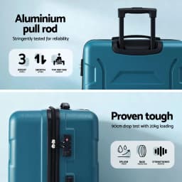 28 Inch Lightweight Hard Shell TSA Approved Teal Travel Suitcase with Spinner Wheels