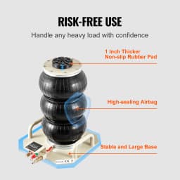 VEVOR Air Jack 3 Ton Triple Bag Air Jack Airbag Jack Fast Lifting Pneumatic Jack with Side Handles for Car Garage Repair