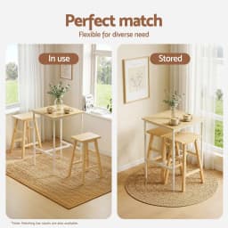 Modern Pine Bar Table Counter Height Kitchen High Dining Desk 60x92cm Pub Style