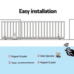 Automatic Sliding Gate Opener Kit 4M 1200KG Heavy Duty Electric Gate Motor Remote Control Access System