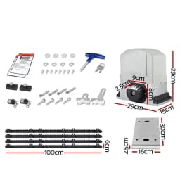 Automatic Sliding Gate Opener Kit 4M 1200KG Heavy Duty Electric Gate Motor Remote Control Access System