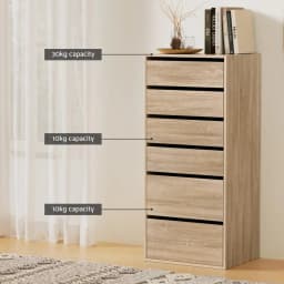 6 Drawer Tallboy Pine Dresser Chest of Drawers Wooden Storage Cabinet Bedroom Furniture