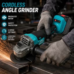  Cordless Angle Grinder Compatible with Makita 18V Battery, 125mm Electric Grinding Machine with 1pc Battery, Brushless Power Grinder with Battery, Cutting Grinding Polishing Tool for Metal Wood DIY Workshop