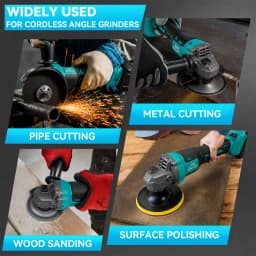 Cordless Angle Grinder Compatible with Makita 18V Battery, 125mm Electric Grinding Machine with 1pc Battery, Brushless Power Grinder with Battery, Cutting Grinding Polishing Tool for Metal Wood DIY Workshop