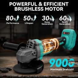  Cordless Angle Grinder Compatible with Makita 18V Battery, 125mm Electric Grinding Machine with 1pc Battery, Brushless Power Grinder with Battery, Cutting Grinding Polishing Tool for Metal Wood DIY Workshop