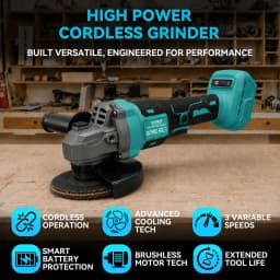  Cordless Angle Grinder Compatible with Makita 18V Battery, 125mm Electric Grinding Machine with 1pc Battery, Brushless Power Grinder with Battery, Cutting Grinding Polishing Tool for Metal Wood DIY Workshop