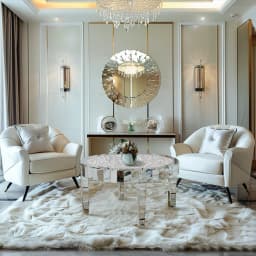 Luxury Silver Mirror Coffee Table with Crystal Diamonds Inlay Round Accent Side Table for Living Room Bedroom