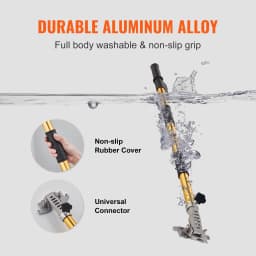 SucceBuy Drywall Flat Box Handle 40''-64'' Anodized Aluminum 5-Section Length Adjustable Non-Slip Grip Plasterboard Wallboard