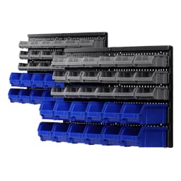 60 Pcs Wall Mounted Storage Bin Rack Organizer Heavy Duty Plastic Parts Storage Bins for Garage Workshop Tool and Hardware Sorting