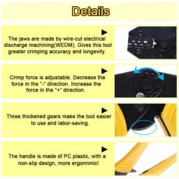10Pcs/Set Ratchet Crimper Plier Crimping Tool Cable Wire Electrical Terminals