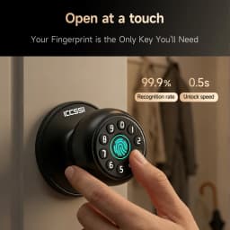 ICCSSI Spherical Lock Tuya Smart Lock Digital Electronic Lock Unlock Fingerprint/Password/Key/Bluetooth for Airbnb Home K10CPLUS