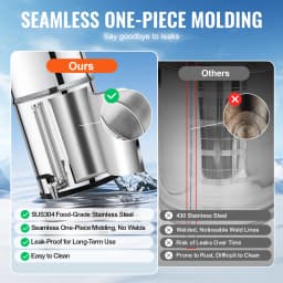 VEVOR Gravity-fed Water Filter System 2.25G 304 Stainless-Steel Countertop Filtration System with 2 Activated Carbon Filter