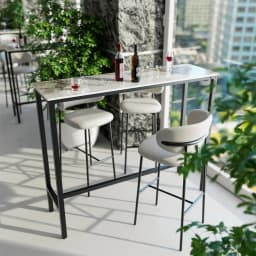 LUVODI 120cm Long Rectangular Bar Table Height Kitchen Breakfast Countertop Pub for Dining Room Business Area Offices Furniture