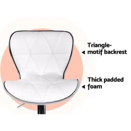 Set of 4 Adjustable Gas Lift Leather Bar Stools White Modern Kitchen Counter Chairs