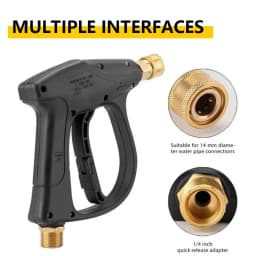3000 PSI High Pressure Washer Gun Car Wash Foam Spray Short Wand Lance 5 Nozzle