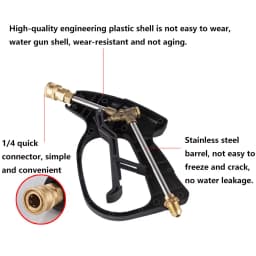 3000 PSI High Pressure Washer Gun Car Wash Foam Spray Short Wand Lance 5 Nozzle