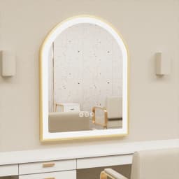 LUVODI Arch Framed LED Bathroom Mirror High-End Wall Mounted Toilet Washroom Dressing Makeup Mirror with Demister