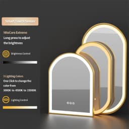 LUVODI Arch Framed LED Bathroom Mirror High-End Wall Mounted Toilet Washroom Dressing Makeup Mirror with Demister