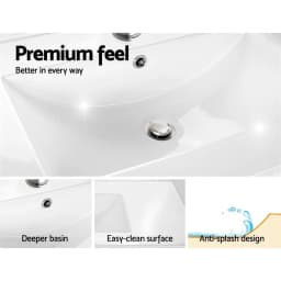 915mm Grey Bathroom Vanity Unit with Basin Modern Freestanding Sink Cabinet Compact Storage Wash Basin Set