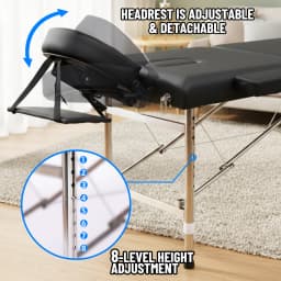 PORIYA Portable Massage Table 2 Fold Aluminum Bed Spa Salon Beauty Therapy Massage Bed
