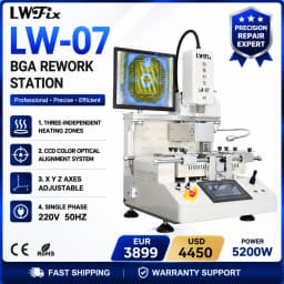 LWFix LW-07 Professional BGA Rework Station 5300W PCB Repair Machine Optical Alignment SMT Equipment for IC Chip Replacement and Electronics Repair