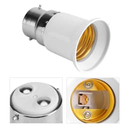5pcs B22 Male to E27 Female Socket Base Bulb Adapter Nickle-plated Iron Light Socket Converter Lamp Holders