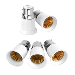 5pcs B22 Male to E27 Female Socket Base Bulb Adapter Nickle-plated Iron Light Socket Converter Lamp Holders