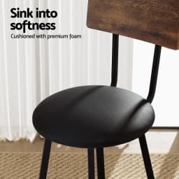 Set of 4 Industrial Upholstered Bar Stools Steel Frame Scratch Resistant Counter Chairs