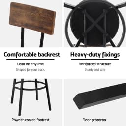 Set of 4 Industrial Upholstered Bar Stools Steel Frame Scratch Resistant Counter Chairs