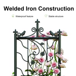 2pcs Metal Garden Trellis 172cm Height Durable Decorative Plant Support Stakes for Outdoor Climbing Plants