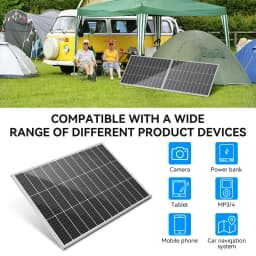 RVPOZWER 400W Rigid Solar Panel White Frame N-Type Monocrystalline Cells High Conversion Efficiency Waterproof PV Panel for Home Farm Outdoor Camping Off-Grid System Caravan