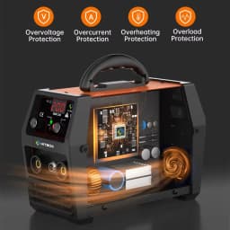 HITBOX HBM1200 3 IN 1 Gasless MIG Welder Inverter Welding Machine MIG/ARC/Lift TIG Semi-Automatic Portable No Gas Flux Core Welder for Home DIY Outdoor Repair