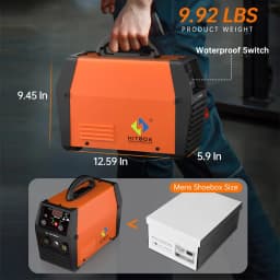 HITBOX HBM1200 3 IN 1 Gasless MIG Welder Inverter Welding Machine MIG/ARC/Lift TIG Semi-Automatic Portable No Gas Flux Core Welder for Home DIY Outdoor Repair