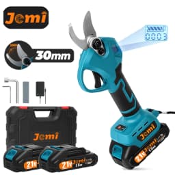 Jemi Tool brushless cordless electric pruning shears feature two cutting modes, suitable for gardening tree trimming and pot decoration. The sharp and sturdy blades can cut a maximum diameter of 30mm.