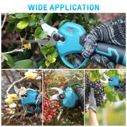 Jemi Tool brushless cordless electric pruning shears feature two cutting modes, suitable for gardening tree trimming and pot decoration. The sharp and sturdy blades can cut a maximum diameter of 30mm.