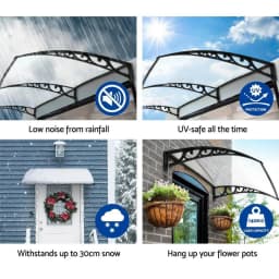 Window Door Awning 1x1m Transparent Rain Shelter Canopy Outdoor Entrance Protection Panel