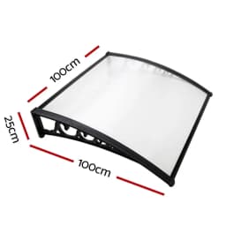 Window Door Awning 1x1m Transparent Rain Shelter Canopy Outdoor Entrance Protection Panel