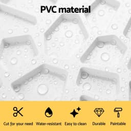 PVC 3D Decorative Wall Panels 50x50cm Set of 15 Feature Wall Panels for Home Interior Decor