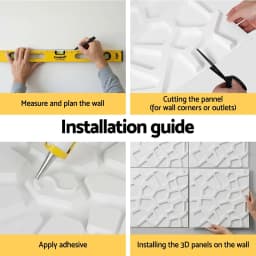 PVC 3D Decorative Wall Panels 50x50cm Set of 15 Feature Wall Panels for Home Interior Decor