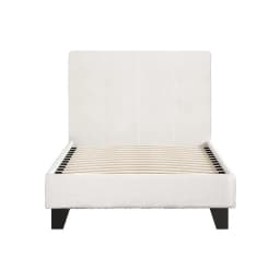Single Size Boucle Upholstered Bed Frame Modern Soft Fabric Platform Bed for Bedroom Comfort Stylish Durable Design