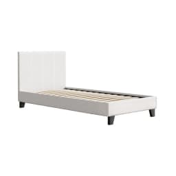 Single Size Boucle Upholstered Bed Frame Modern Soft Fabric Platform Bed for Bedroom Comfort Stylish Durable Design
