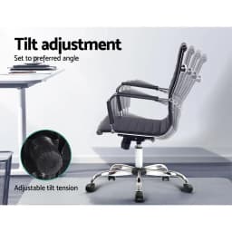 Office Chair Mid Back PU Leather Conference Chair Black Padded Ergonomic Swivel Desk Chair for Office Meeting Room Home Use