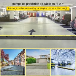 VEVOR Cable Protector Ramp 5 Packs 2 Channels Speed Bump Hump 11000 LBS Load Capacity, Protective Wire Cord Ramp Driveway Rubber