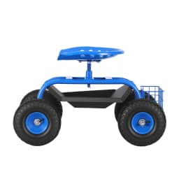 Garden Seat with Wheels 360 Degree Swivel Adjustable Height Heavy Duty Rolling Stool 150kg Capacity for Outdoor Use