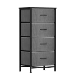 Tall Grey 4 Drawer Storage Chest Bedroom Dresser Modern Wooden Tallboy Cabinet